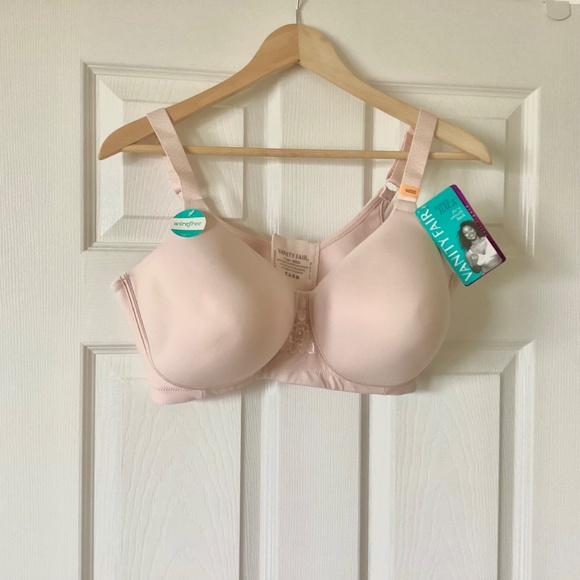 $13 Vanity Fair Full Figure Beauty Back Smoother Wireless Bra in Sheer Quartz - Picture 3 of 11